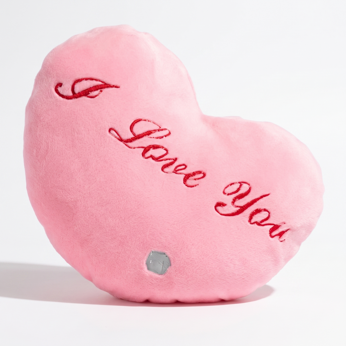 Cuscino cuore I Love You rosa 35 cm - sfondo bianco frontale