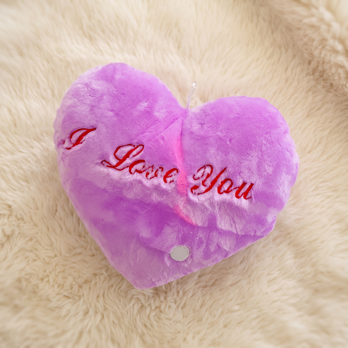 Cuscino Cuore Viola I Love You - dettaglio materiale