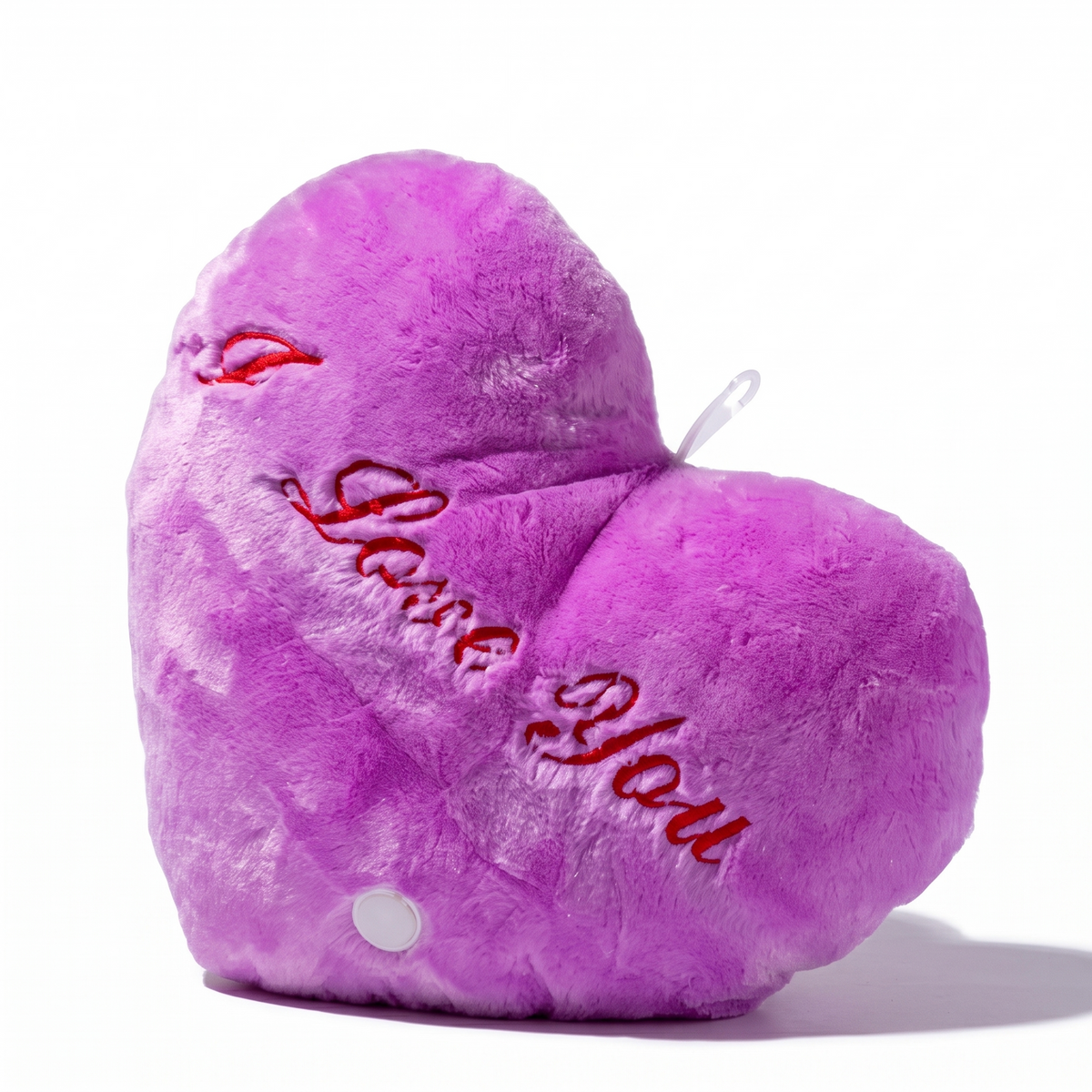 Cuscino Cuore Viola I Love You - sfondo bianco frontale