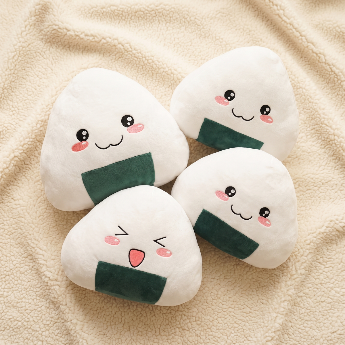 Cuscino Sushi Kawaii Onigiri - Dettaglio del materiale