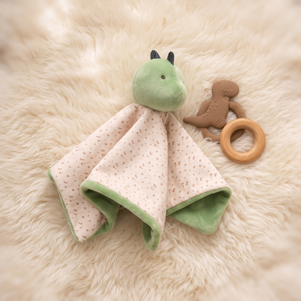 Doudou Dinosauro Verde per Neonati - Dettaglio materiale