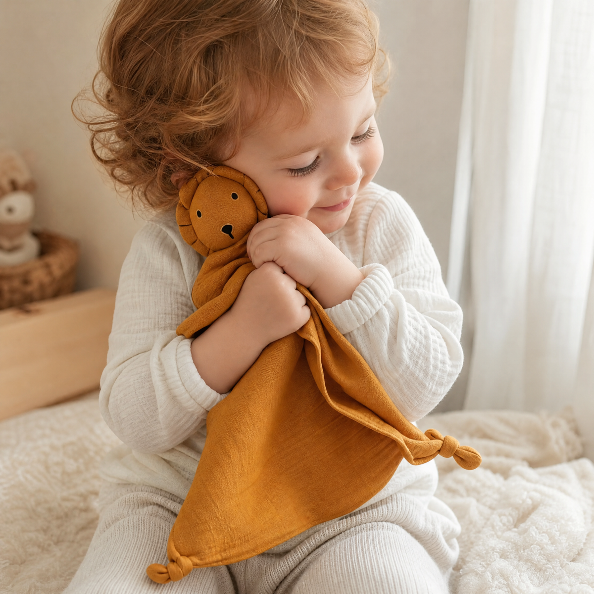 Doudou Leone in Mussola Doppia Garza - Utilizzo cosy in casa