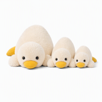 Peluche Anatra Becco Giallo in Cotone Bianco - Fondo bianco frontale