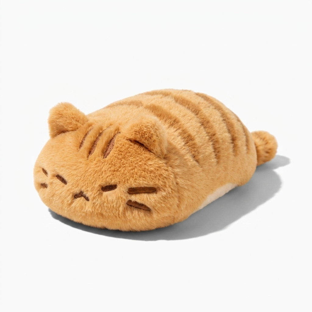 Peluche Gatto Tigrato Arancione - Sfondo bianco angolato