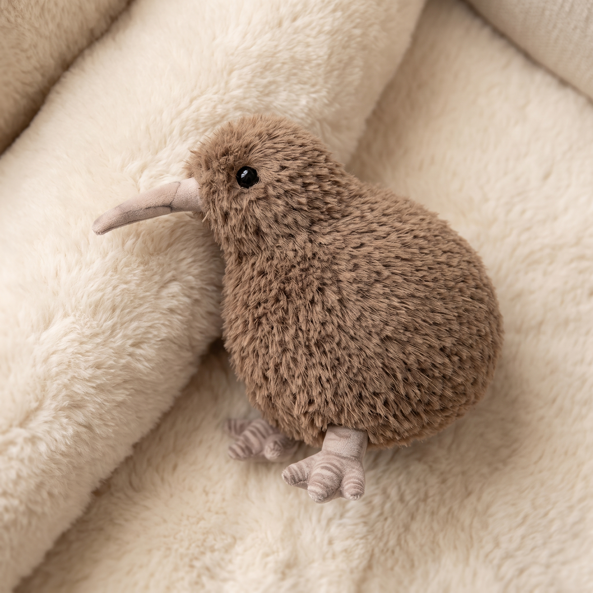 Peluche Kiwi Grigio Uccello Realistico - Dettaglio del materiale