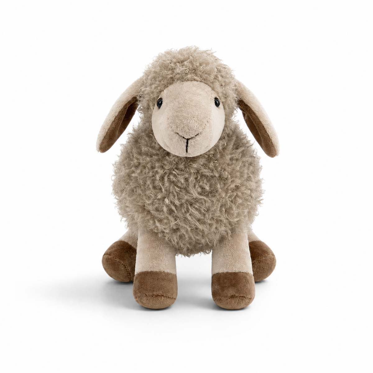 Peluche Pecora Grigia in Cotone - Sfondo bianco frontale