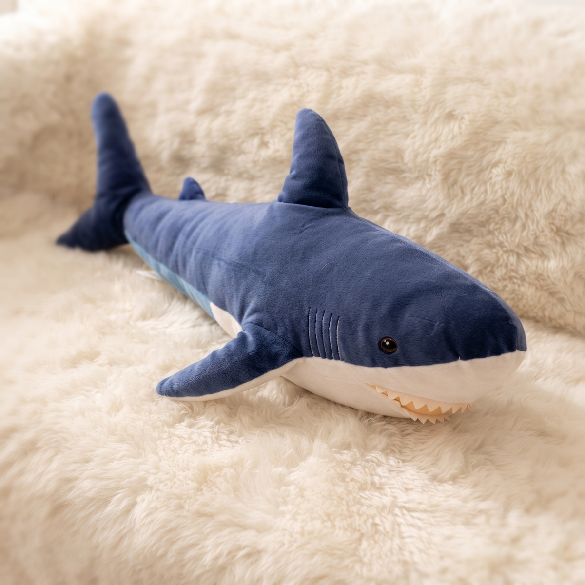 Peluche Squalo Blu Gigante - dettaglio materiale