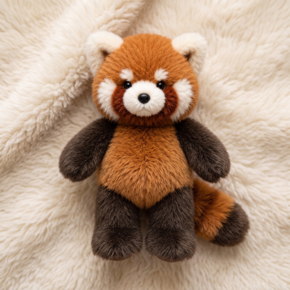 Peluche Panda Rosso in Piedi Realistico - Dettaglio materiale