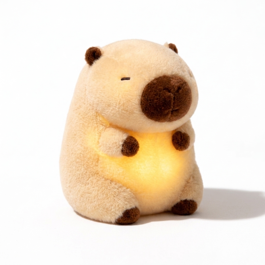 Peluche Luce Notturna Capibara Luminoso - Fondo bianco laterale
