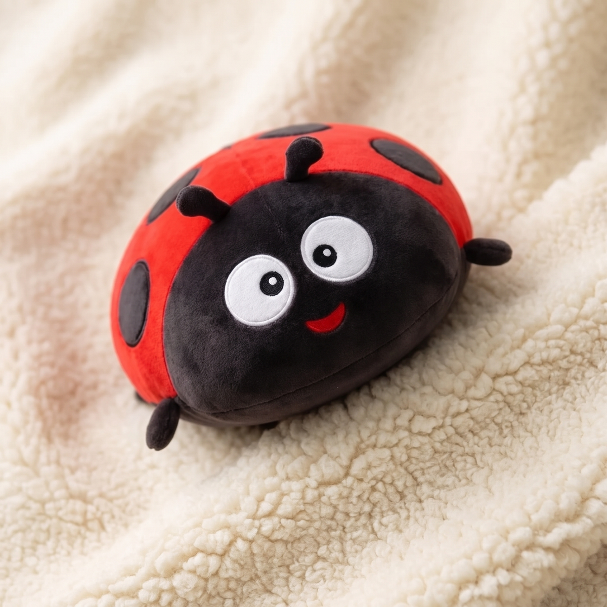 Peluche Coccinella Rossa e Nera a Pois - Dettaglio materiale
