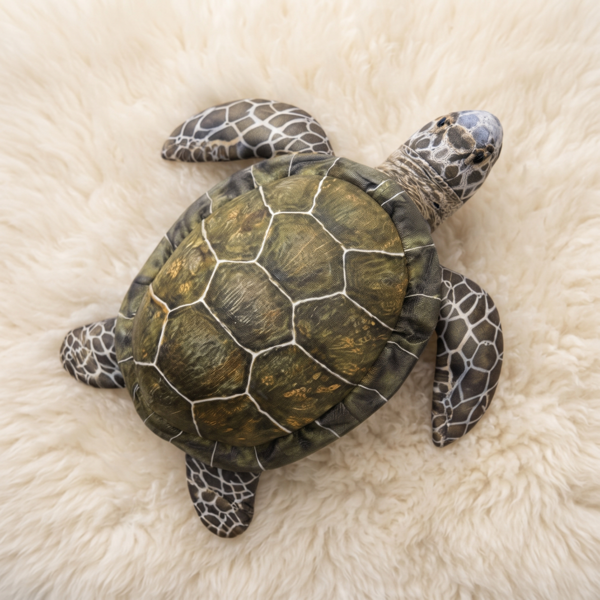 Peluche tartaruga marina realistica grigia - Dettaglio del materiale