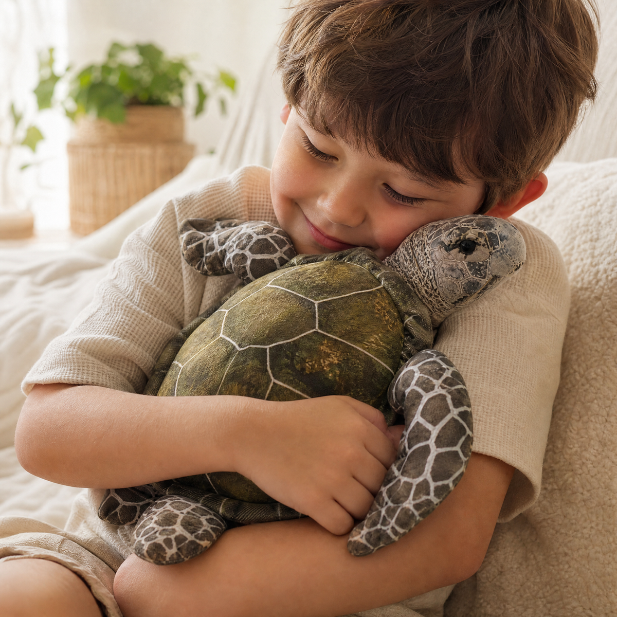 Peluche tartaruga marina realistica grigia - Uso accogliente in interni