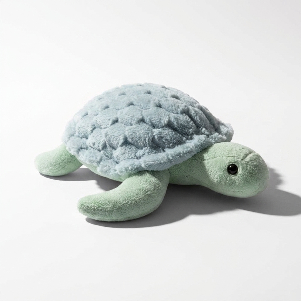 Peluche Tartaruga Marina Realistica Verde Chiaro - Fondo bianco laterale