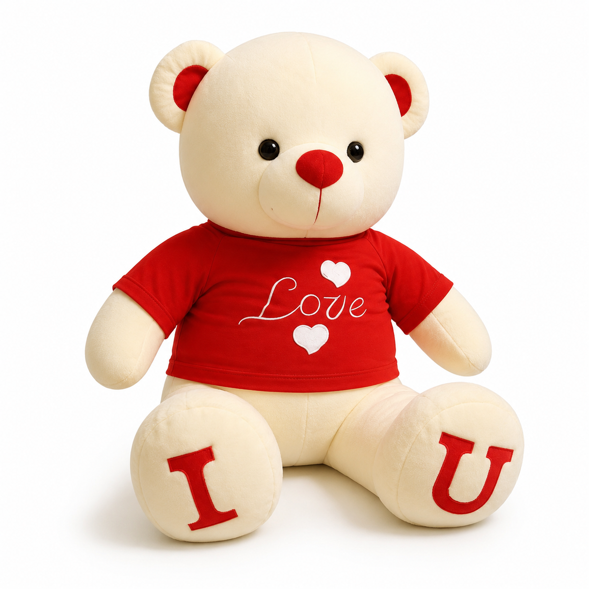 Orso di Peluche Gigante T-shirt Love - Rosso / 100cm · Rosso / 80cm