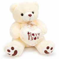 Peluche Orso Peloso Bianco I Love You - Beige / 50cm · Beige / 70cm
