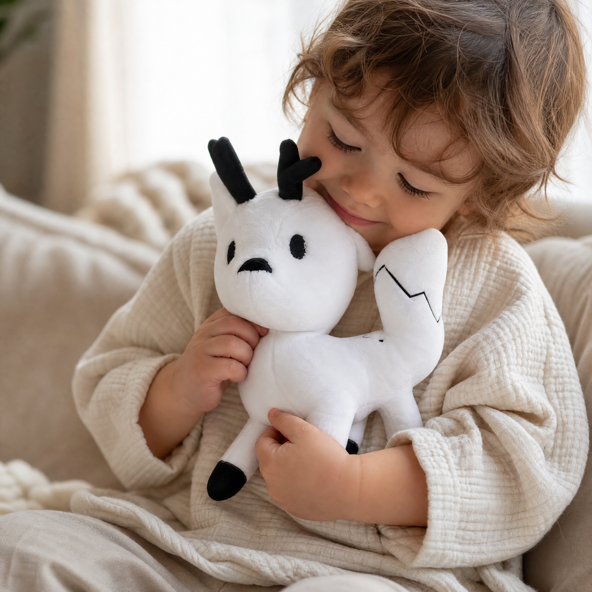 Peluche cervo bianco Hilda 21cm - Utilizzo accogliente in interno