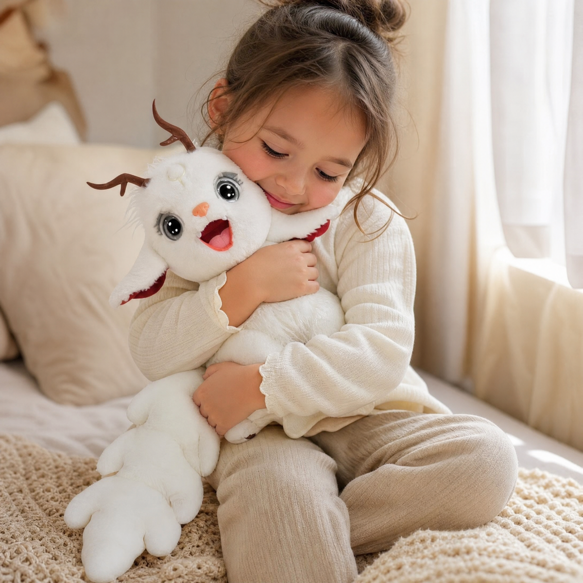 Peluche cervo bianco 50cm - Utilizzo accogliente in interno