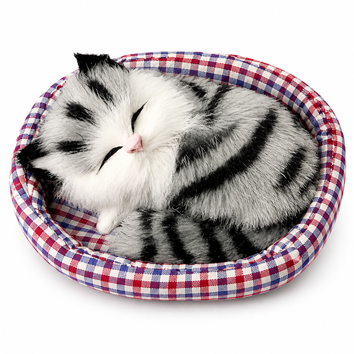 Peluche Gatto Addormentato con Cestino Decorativo - Modello 4