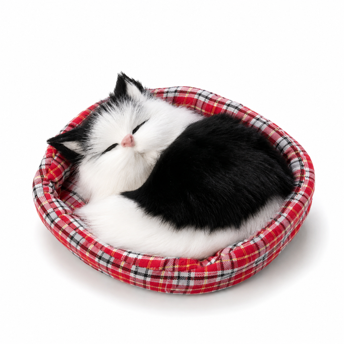 Peluche Gatto Addormentato con Cestino Decorativo - Modello 6