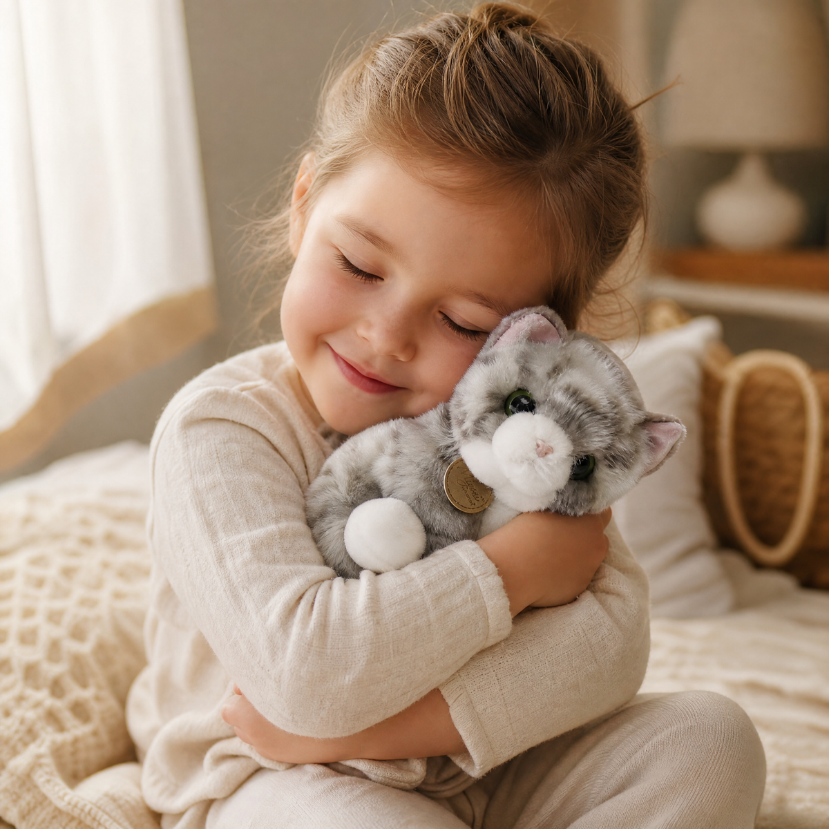 Peluche Gattino dagli Occhi Grandi e Luminosi - Utilizzo cosy in interno