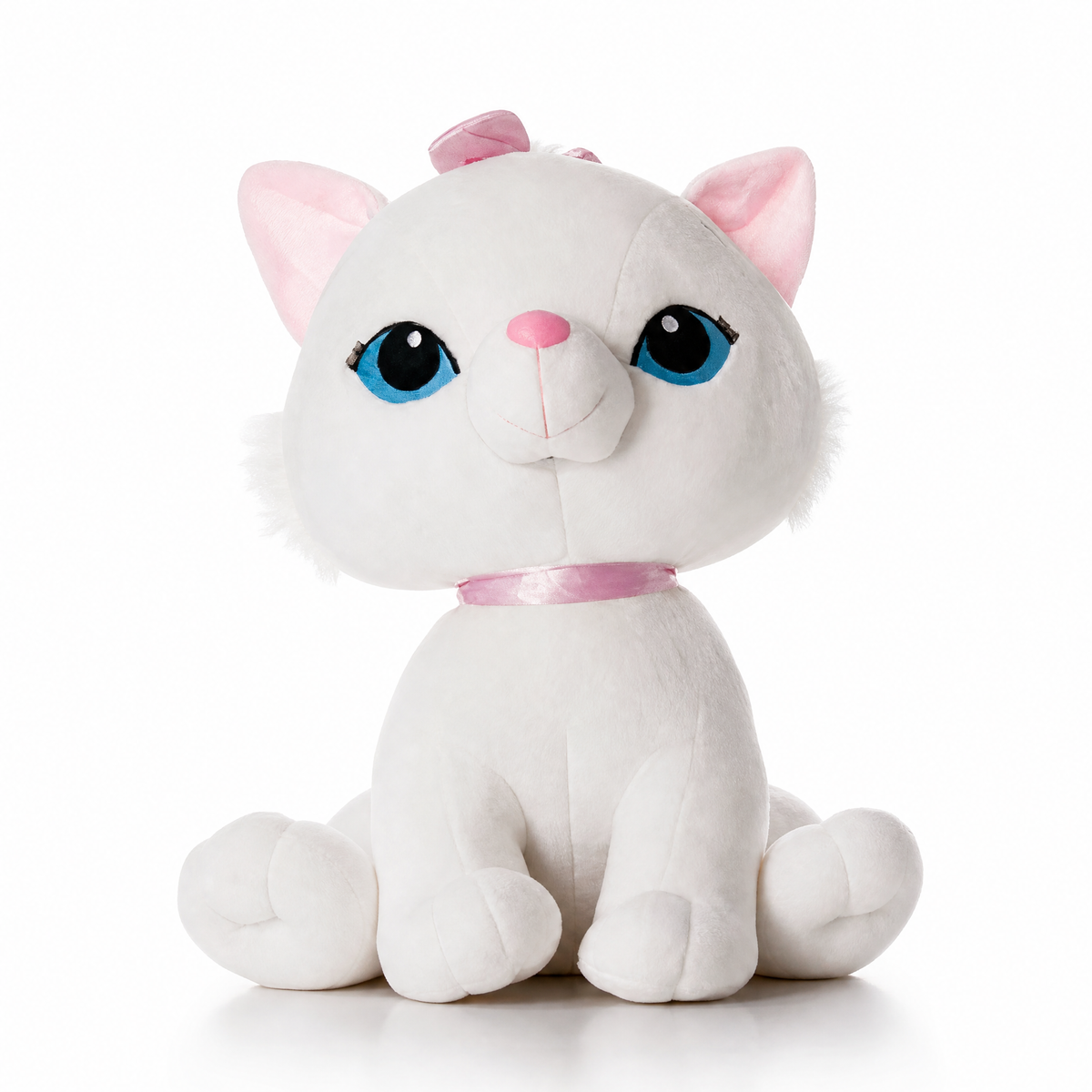 Peluche Gattino Bianco dagli Occhi Blu - Sfondo bianco frontale