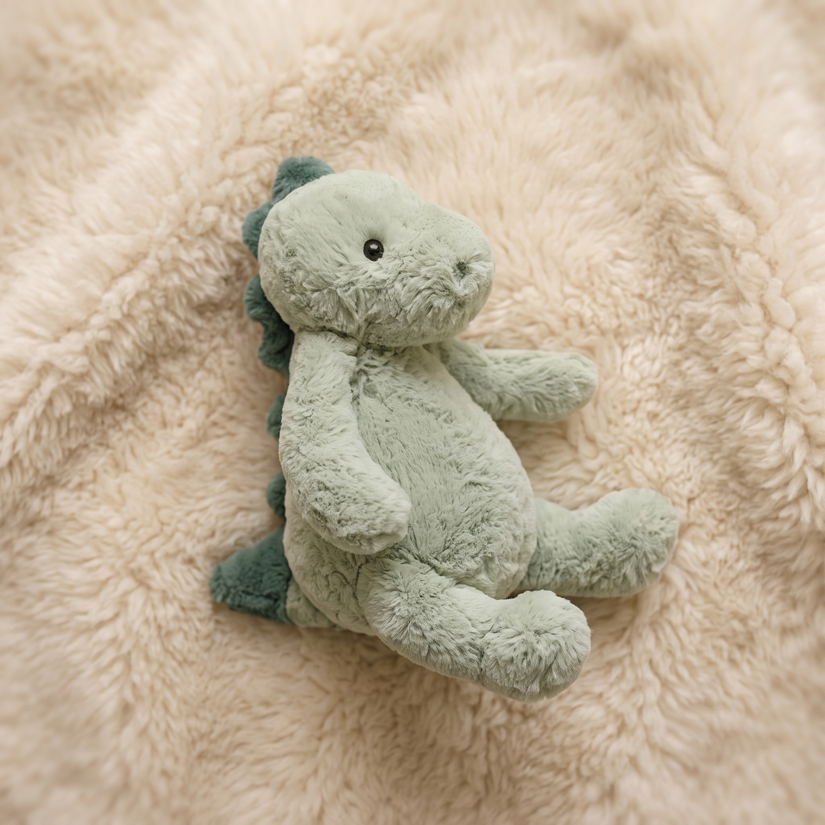 Peluche Dinosauro Verde Ultra Morbido 22cm - dettaglio materiale
