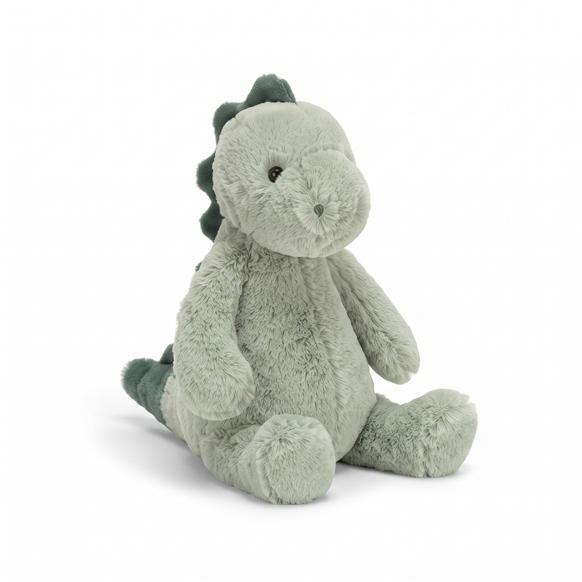 Peluche Dinosauro Verde Ultra Morbido 22cm - sfondo bianco frontale