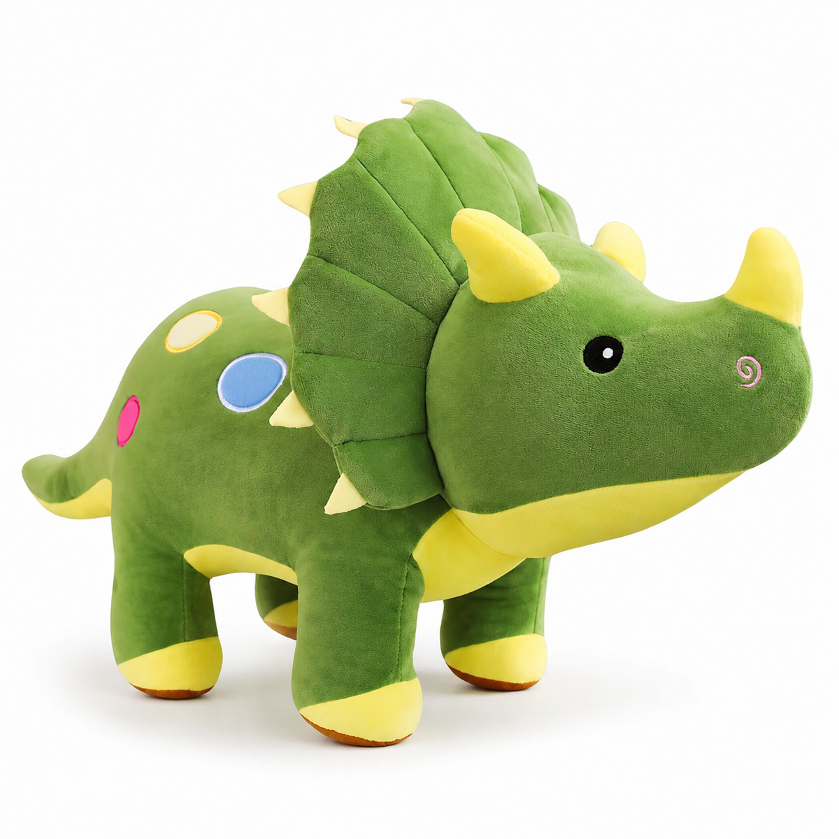 Peluche Dinosauro Verde Triceratopo Morbidissimo - 40cm · 60cm · 100cm