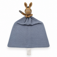 Doudou peluche testa cavallo per neonati - Blu