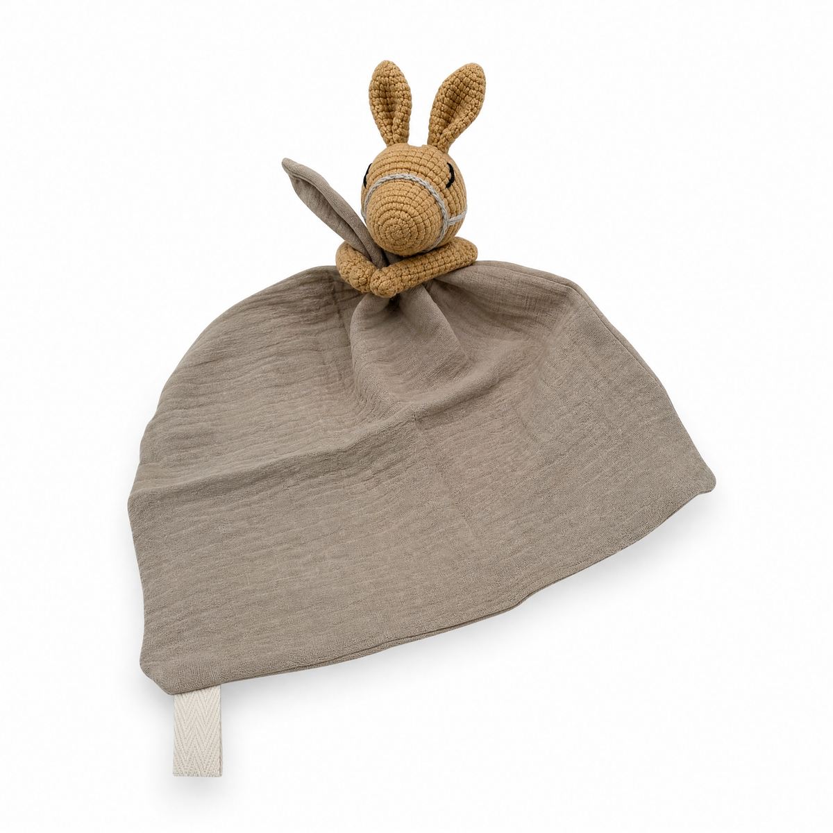 Doudou peluche testa cavallo per neonati - sfondo bianco Frontale
