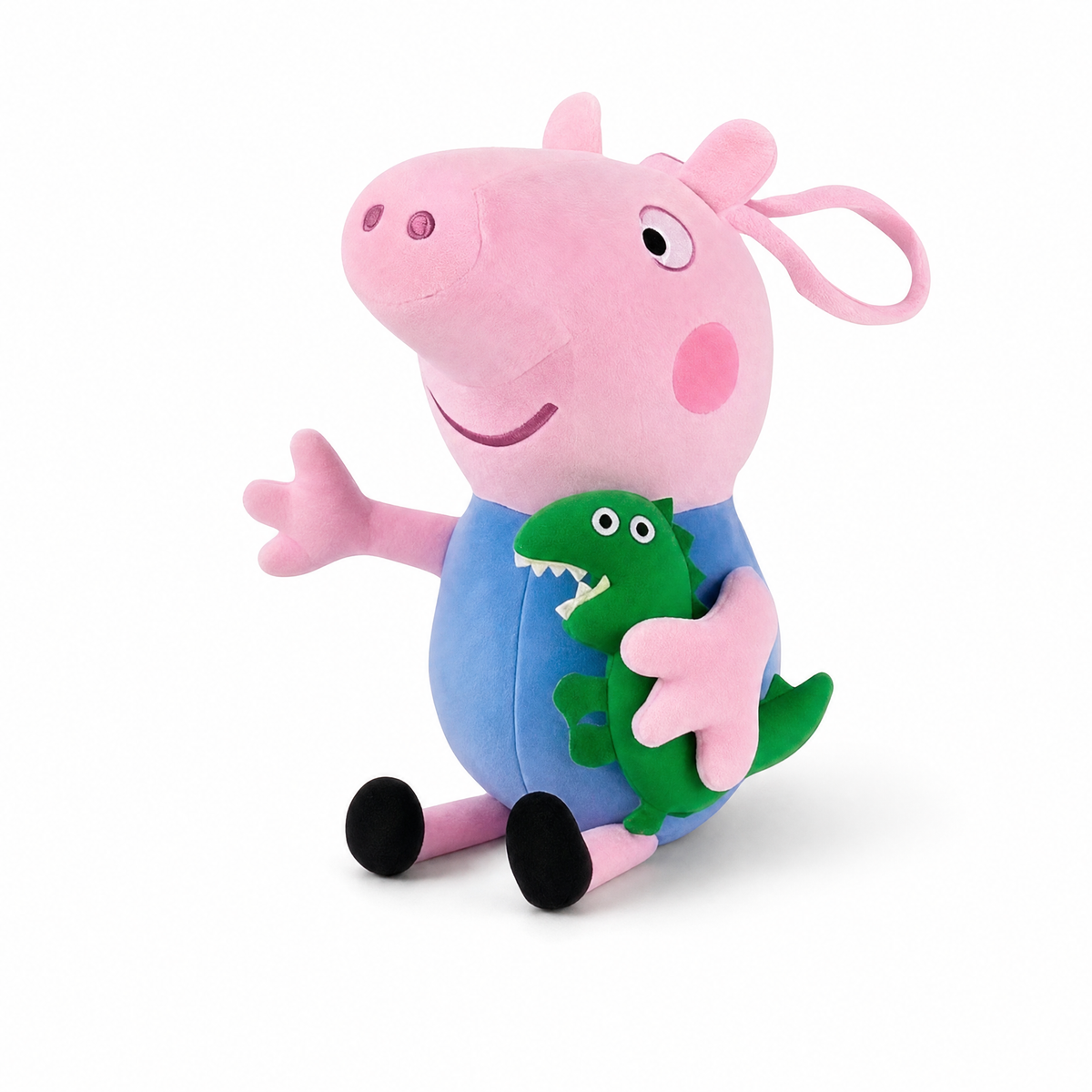 Peluche George Peppa Pig con Dinosauro 19 cm - Sfondo bianco frontale