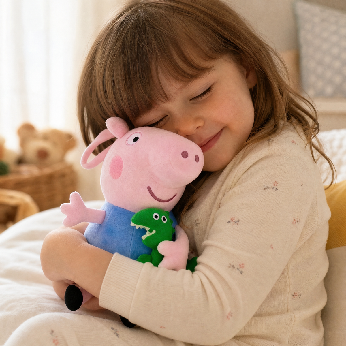Peluche George Peppa Pig con Dinosauro 19 cm - Utilizzo cosy in interno