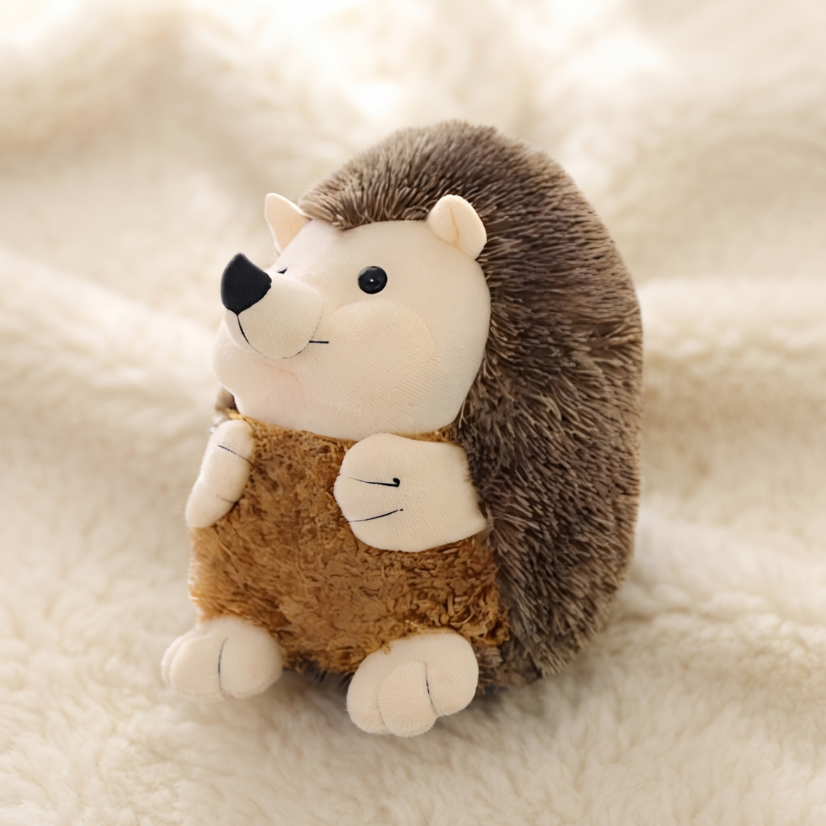 Peluche Riccio con Gilet Marrone 18cm - Dettaglio materiale