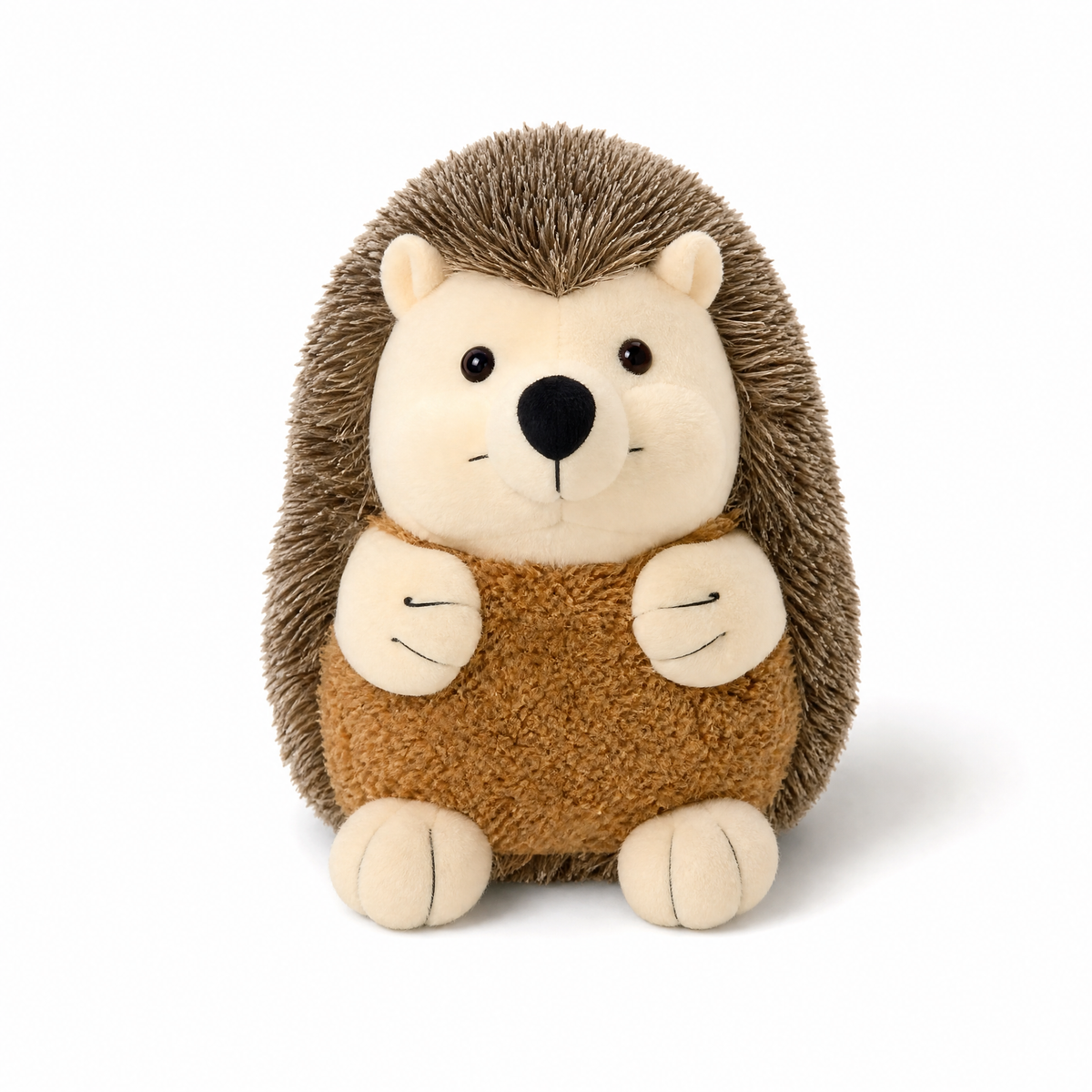 Peluche Riccio con Gilet Marrone 18cm - Sfondo bianco frontale