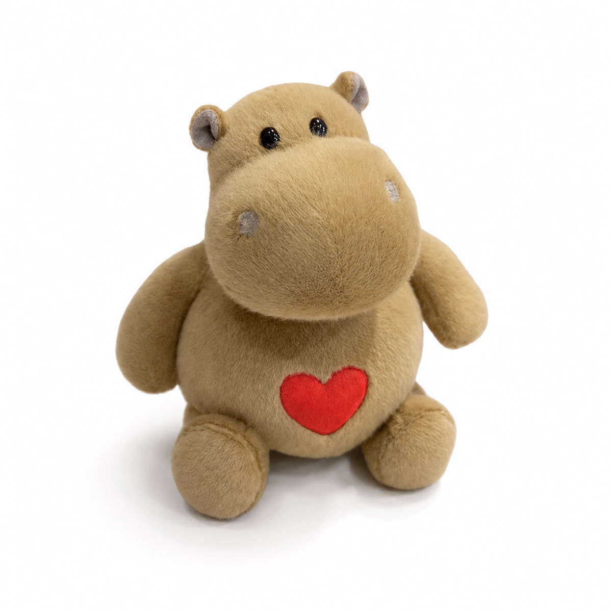 Peluche Ippopotamo Cuore Beige o Grigio - 25 cm / Beige · 35 cm / Beige