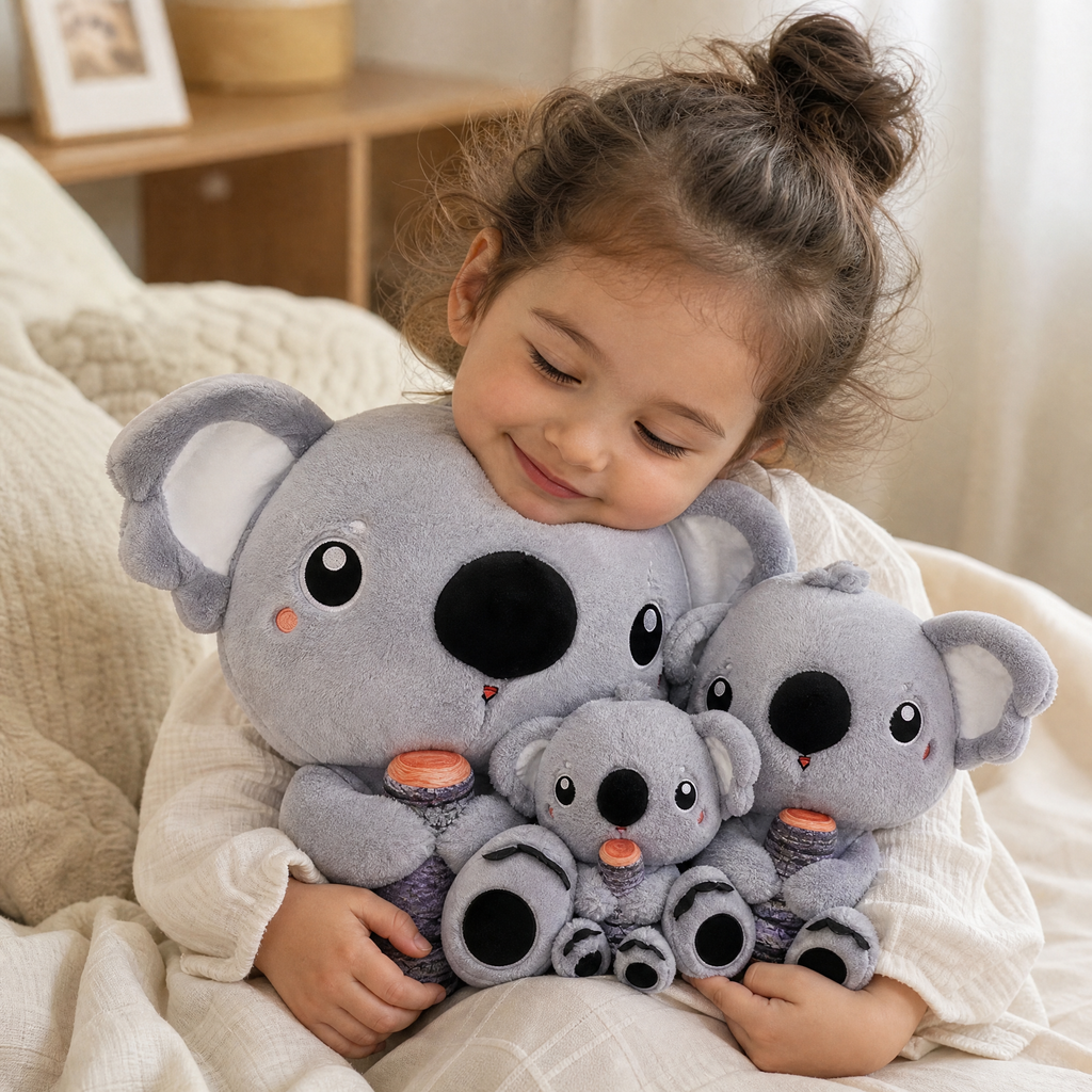 Peluche Koala Grigio con Bambù - Utilizzo cosy interno
