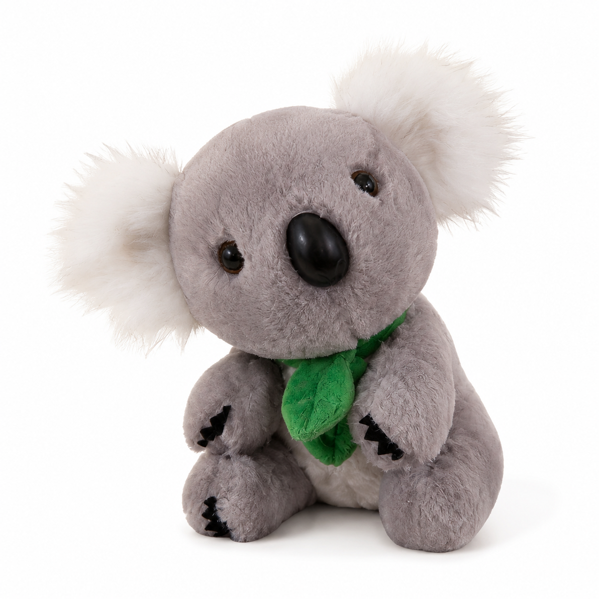 Peluche Koala Grigio e Bianco con Foglia di Eucalipto - 18cm / Grigio · 22cm / Grigio