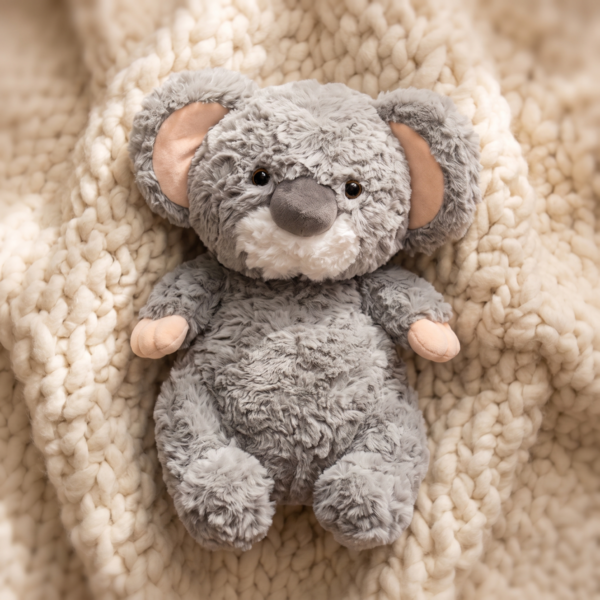 Peluche Koala Grigio con Foglia di Eucalipto 35 cm - Dettaglio materiale