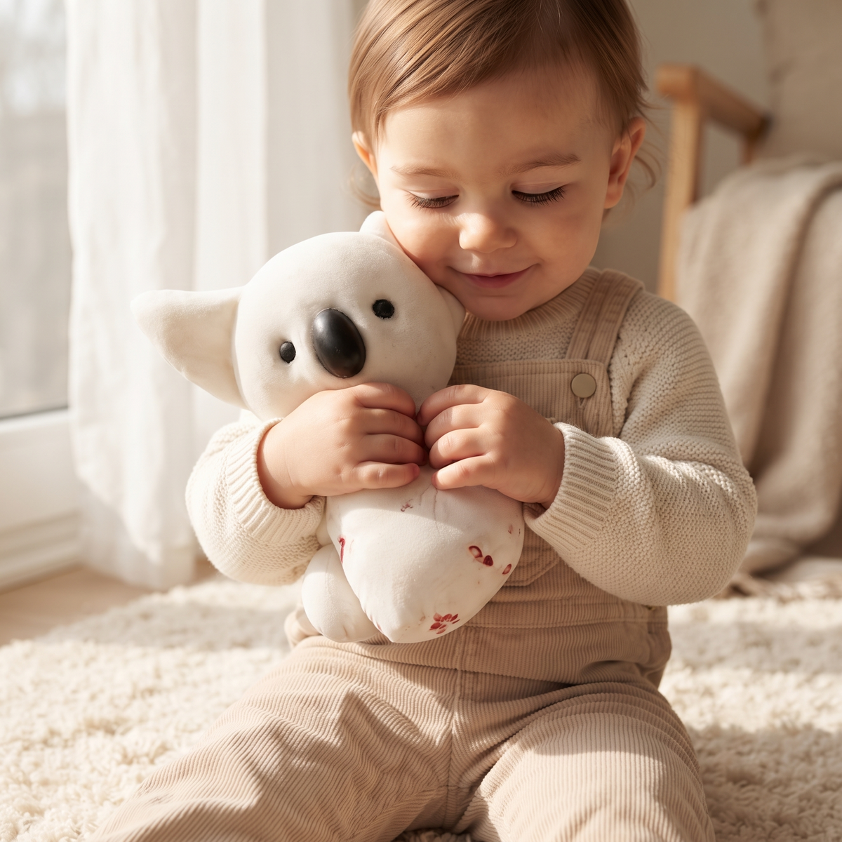 Peluche Koala Kawaii Bianco 25cm - Uso accogliente in interni