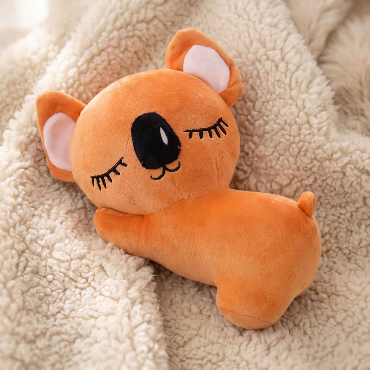 Peluche Koala Arancione Carino 20 cm - Dettaglio materiale