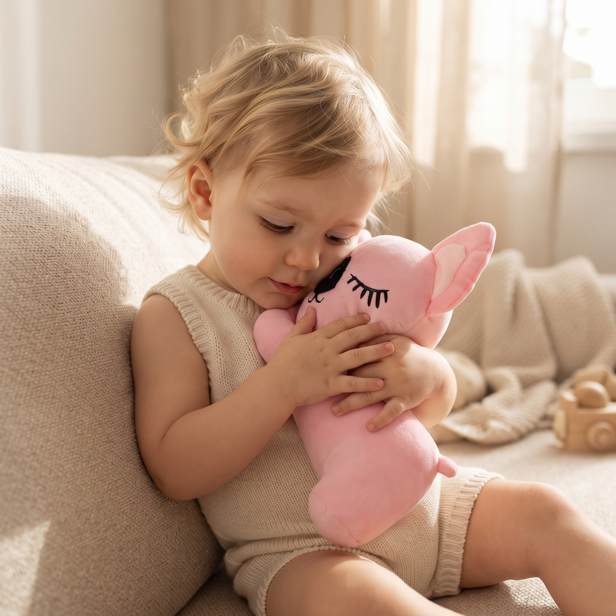 Peluche Koala Rosa 20 cm Viso Addormentato - Uso accogliente in interni