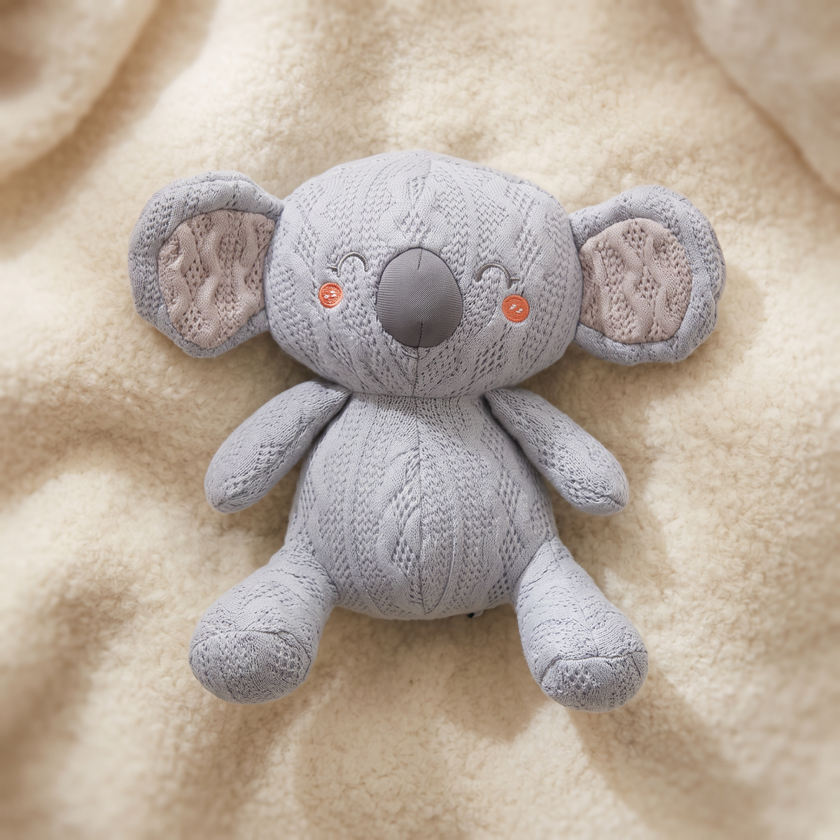 Peluche Koala a Maglia Blu Grigio 20 cm - Dettaglio materiale