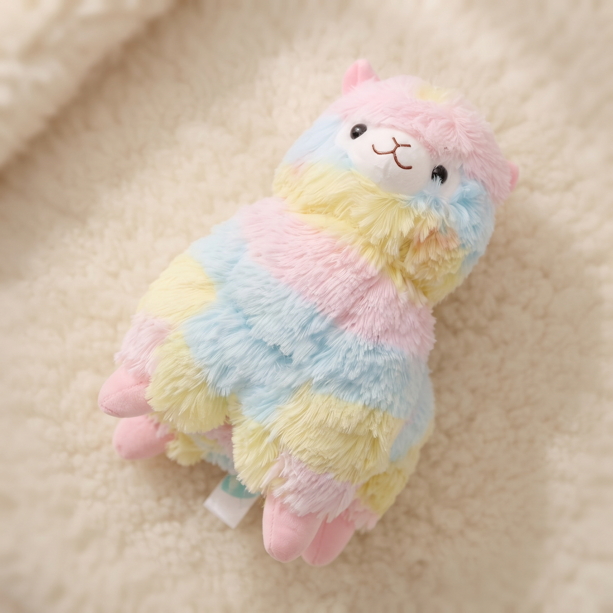 Peluche Lama Arcobaleno Multicolore 10cm - Dettaglio del materiale