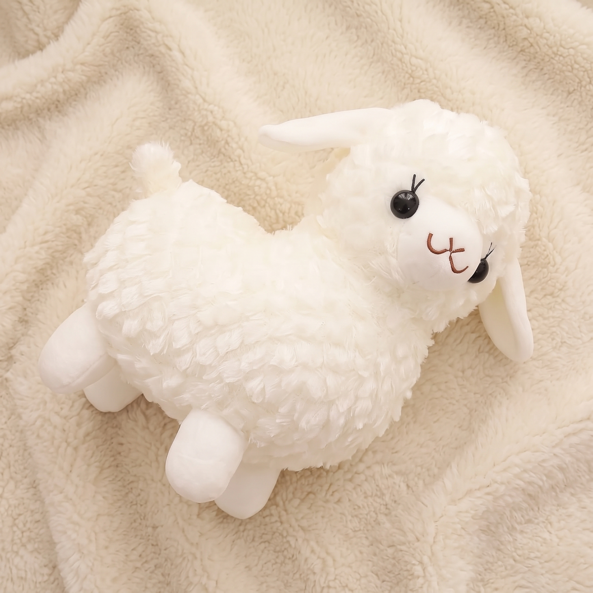 Peluche Lama Bebè Bianco Doudou 20cm - Dettaglio del materiale