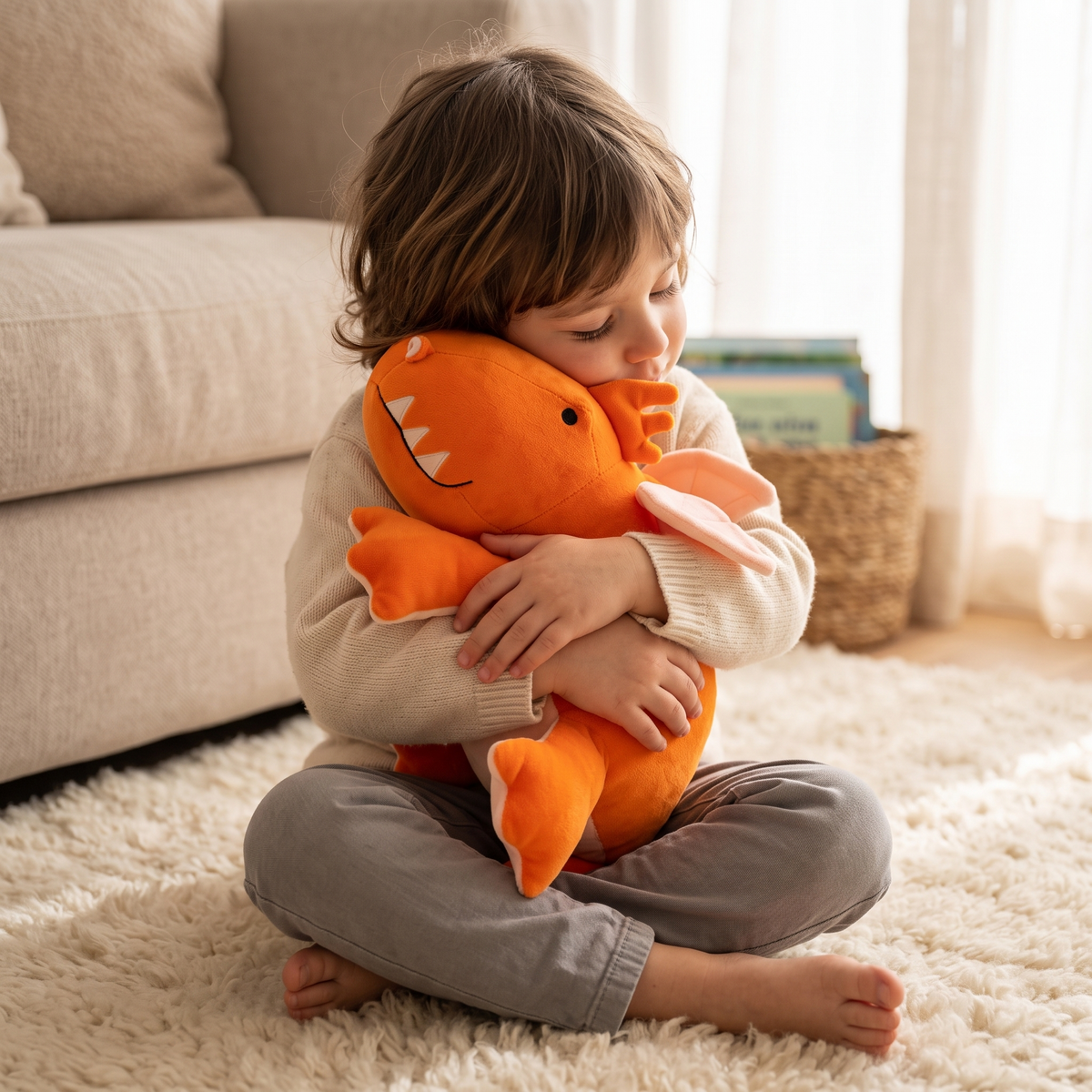 Peluche Pesante Drago Arancione - Utilizzo cosy interno