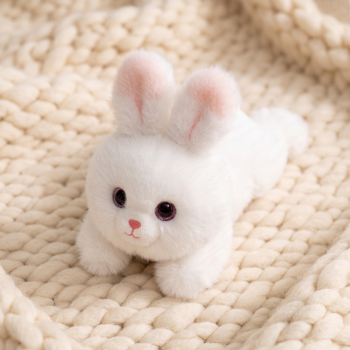 Peluche Pesante Coniglio Bianco 30 cm - Dettaglio materiale