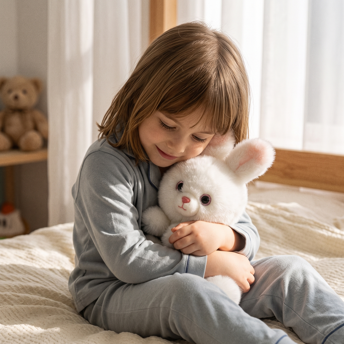 Peluche Pesante Coniglio Bianco 30 cm - Utilizzo cosy interno
