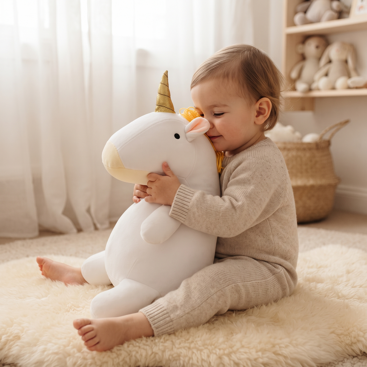 Peluche Pesante Unicorno Bianco - Utilizzo cosy interno