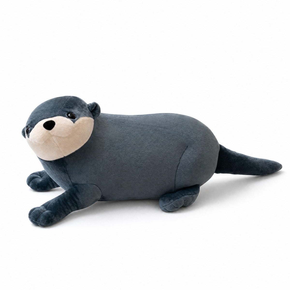 Peluche Lontra Blu Morbida e Coccolosa - Vista frontale su sfondo bianco