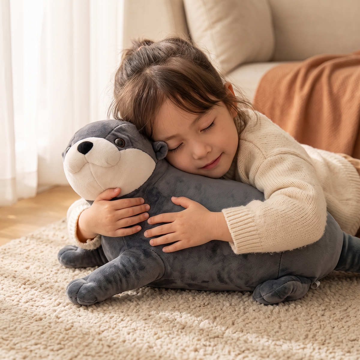 Peluche Lontra Blu Morbida e Coccolosa - Utilizzo cosy in interni